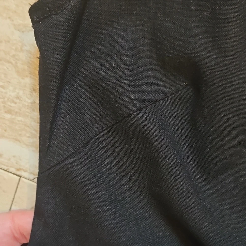 New Commense Black Linen Blend Button-Down Vest - Picture 6 of 9